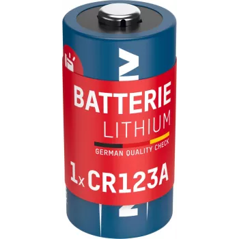 ANSMANN 1510-0072 Pilha de lítio CR123A – 3V 1600mAh, alta densidade energética, 10 anos de armazenamento (embalagem grande)