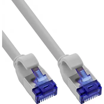 INLINE B-74933 Cabo de rede Slim Cat.6A S/FTP LSZH, cinzento, 0,30m, pack de 150