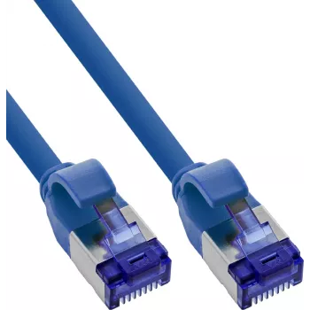 INLINE B-74901B Pack de 125 Cabo de rede Slim Cat.6A S/FTP LSZH, azul, 1m