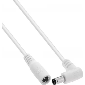 InLine® cabo de extensão DC, ficha angular, 5,5 x 2,1 mm, branco, 3 m