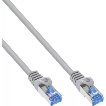InLine® cabo patch Cat.6A S/FTP LSZH, CCA, cinzento, 0,30 m, pack a granel de 150