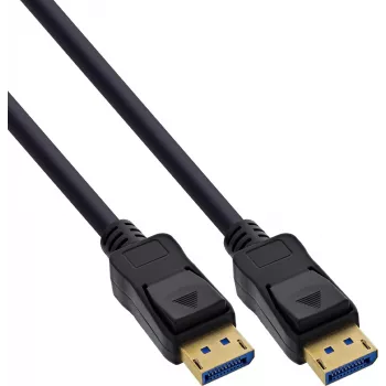 InLine® cabo DisplayPort 2.1 UHBR20 80 Gb/s, preto, contactos dourados, 1 m