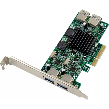 InLine® placa de interface PCIe USB 3.2 Gen.1, 4 portas, interna/externa