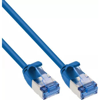 InLine® cabo patch Slim Cat.6A U/FTP, 2 m, azul, 10GbE, LSZH