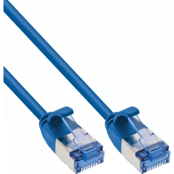 InLine® cabo patch Slim, U/FTP PiMf, Cat.6A, azul, 7,5 m