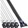 InLine® cabo breakout MCIO x8 para 8x SATA, 0,75 m