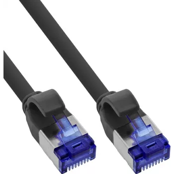 INLINE B-74901S cabo patch Slim Cat.6A S/FTP LSZH, 1m, preto, pack de 125