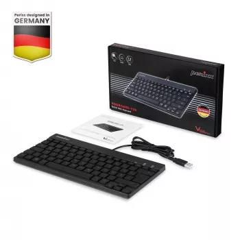 Perixx PERIBOARD-326 DE teclado USB iluminado, com fios, preto