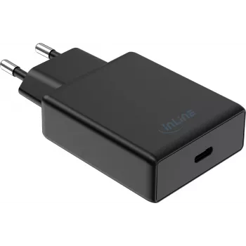 InLine® fonte de alimentação USB-C 65W PD PPS AVS carregador de parede, preto