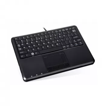 Perixx PERIBOARD-510 H PLUS UK teclado Mini-USB com touchpad e hub USB de 2 portas, preto