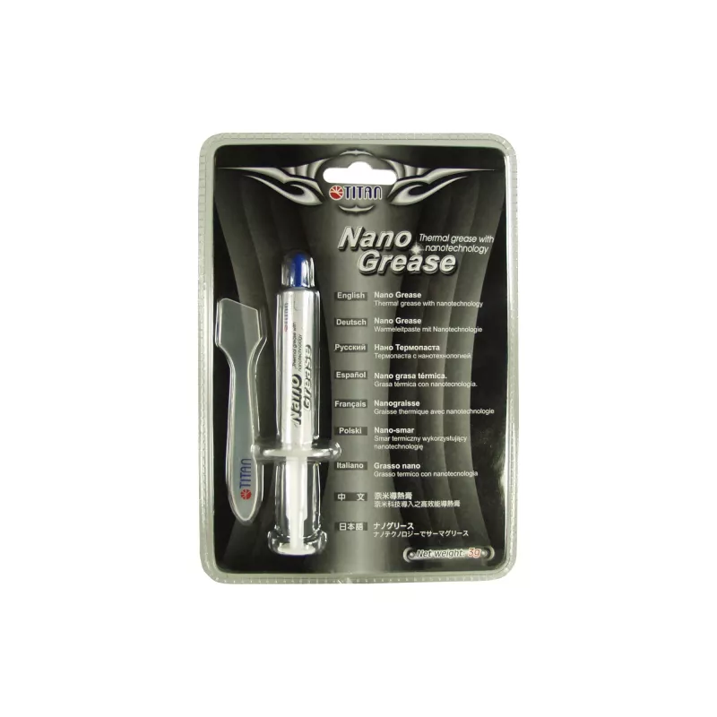 Titan Nano Grease massa térmica 3g, 4,5 W/mK, não condutora, aplicador de seringa, TTG-G30030