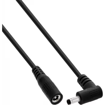 InLine® cabo de extensão DC, ficha angular, 4,0 x 1,7 mm, preto, 2 m