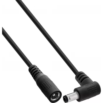 InLine® cabo de extensão DC, ficha angular, 5,5 x 2,5 mm, preto, 3 m