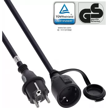 InLine® extensão com ficha de contacto de segurança, exterior IP44, proteção contra contacto, 5m