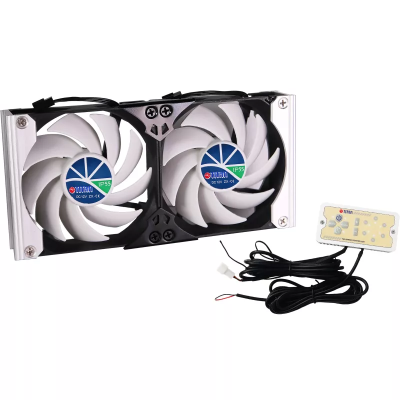 Titan TTC-SC20(A)/V2+ ventoinha dupla para frigorífico 92x25mm IP55 com temporizador e retificador