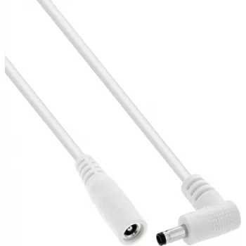 InLine® cabo de extensão DC, ficha angular, 4,0 x 1,7 mm, branco, 2 m