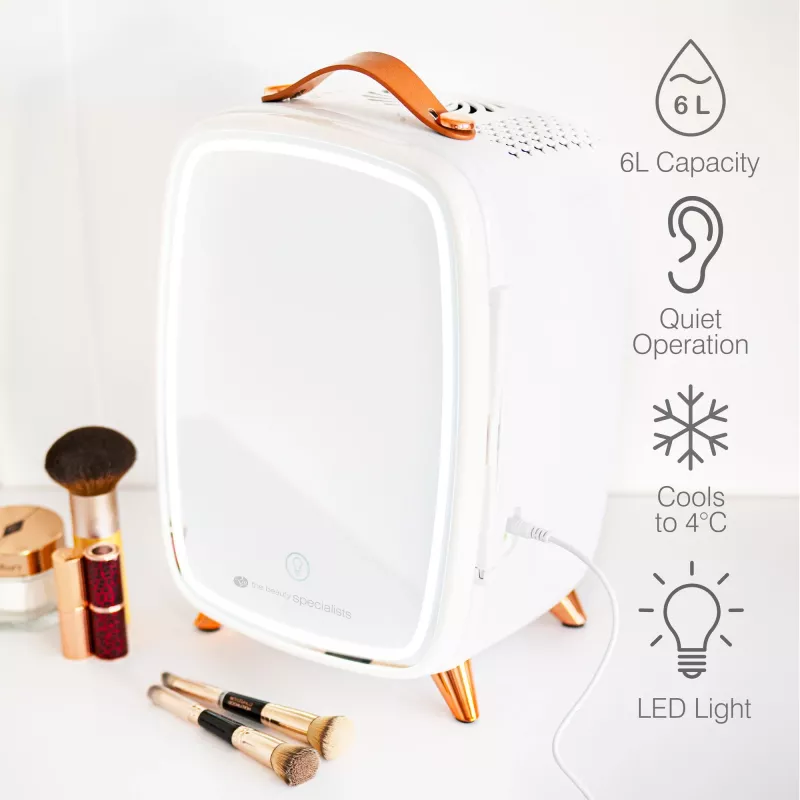 Rio FRBM-EU/1,0 6L Frigorífico de beleza e cuidados de pele com espelho LED Branco