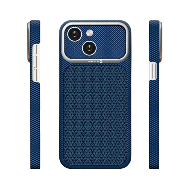 Evelatus Apple iPhone 15 Carbon Premium Edition Capa MagSafe Azul meia-noite