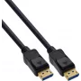 InLine® Cabo DisplayPort 2.1, UHBR20 80 Gb/s, Preto, contactos dourados, 3m