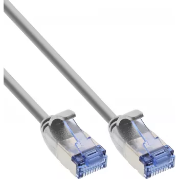 InLine® Cabo de rede Slim U/FTP PiMf Cat.6A, Cinzento, 1,5 m