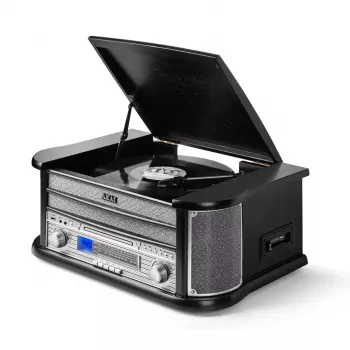 AKAI ATT-350CC Gira-discos com CD, cassete, gravação USB e rádio AM/FM