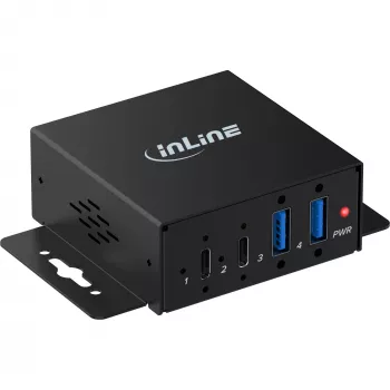 InLine Hub Industrial USB 3.2, 4 portas, 2x USB-A, 2x USB-C (35396H)