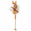 LEAN TOYS Cavalo de pau com sons de galope e relincho, bege, 100 cm
