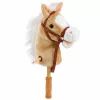 LEAN TOYS Cavalo de pau com sons de galope e relincho, bege, 100 cm