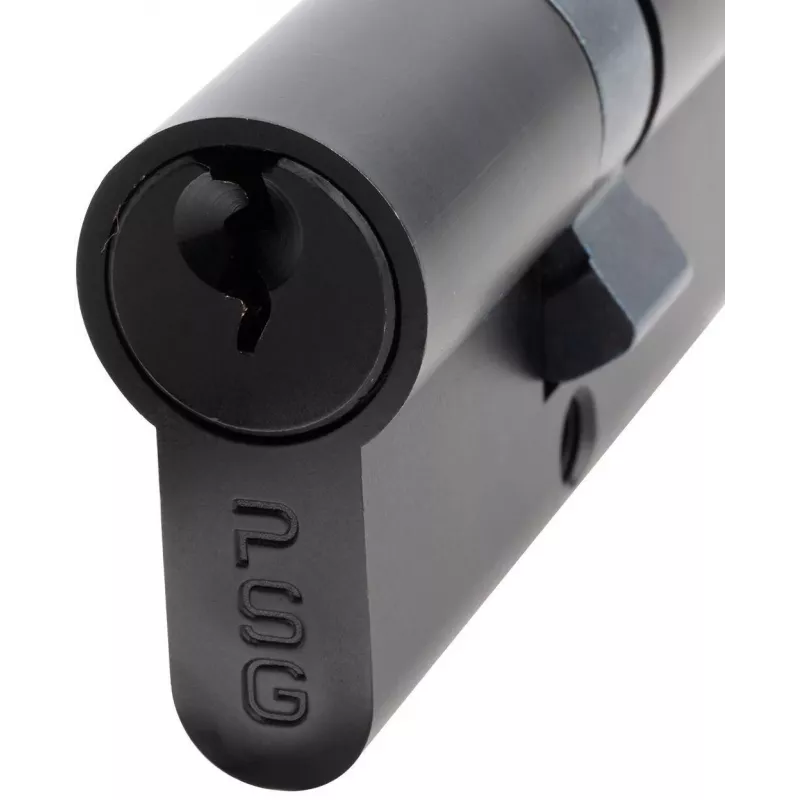 PSG 63.63030.MC Cilindro duplo de perfil europeu, latão, preto, 30/30 mm