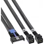 InLine® Cabo MCIO x8 para 2x MiniSAS-HD SFF-8643, 0,5 m, preto