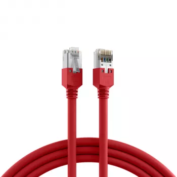 EFB Elektronik K2793.0,50 Cabo de rede patch crossover RJ45 Cat.5e SF/UTP, Hirose TM11, Draka UC300, 0,5 m, vermelho