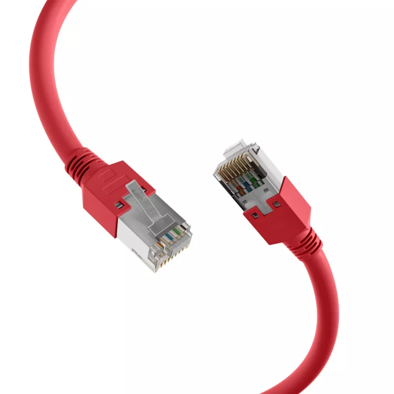 EFB Elektronik K2793.0,50 Cabo de rede patch crossover RJ45 Cat.5e SF/UTP, Hirose TM11, Draka UC300, 0,5 m, vermelho