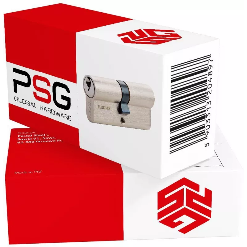 PSG 63.63535.MN Euro-Profil fechadura de cilindro duplo 35/35 níquel acetinado