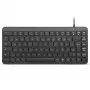 Perixx PERIBOARD-414 B DE teclado mini USB com fios, teclas silenciosas, layout alemão, preto