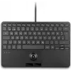 PERIX PERIBOARD-427 H DE teclado mini USB com fios com trackball integrado e retroiluminação, preto