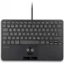 PERIX PERIBOARD-427 H DE teclado mini USB com fios com trackball integrado e retroiluminação, preto