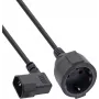 InLine® adaptador de cabo de alimentação IEC C14 para tomada Schuko, 2m, preto