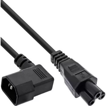 InLine® cabo de alimentação conector fêmea C14 angular para ficha C5, preto, 3m
