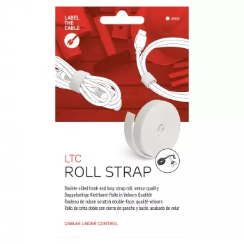 LABEL THE CABLE LTC PRO rolo de fita, rolo de velcro de dupla face, 25 m branco