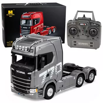 HUINA 32329 Scania 1:18 6 canais RC trator de reboque cinzento prateado
