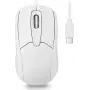 Perixx PERIMICE-209 C W Rato ótico com fio USB-C, 1000 DPI, 3 botões, roda de scroll, ambidestro, branco