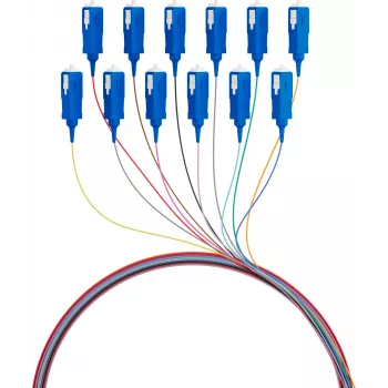 EFB Elektronik Pigtail de fibra ótica SC 9/125 OS2 Conjunto de 12 cores 2m - Conjunto de cabo/adaptador monomodo