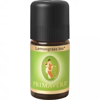 PRIMAVERA Óleo essencial de erva-limão biológico 5 ml – 100% puro, certificado NATRUE, aroma fresco a limão para aromaterapia