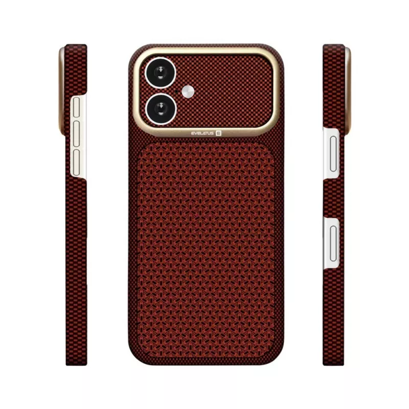 Evelatus Apple iPhone 17 Carbon Premium Edition Capa MagSafe Burgundy