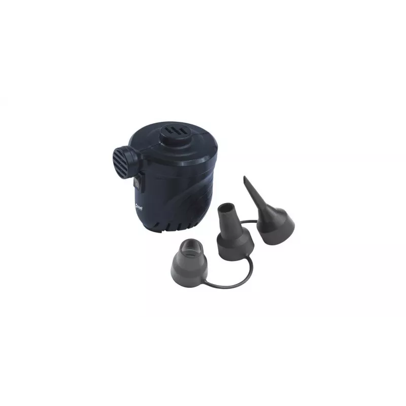 Bomba de ar elétrica Outwell 651062 - 12V DC / 230V AC, encher e esvaziar, 3 bicos universais, preto