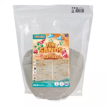 TUBAN TU3802 areia dinâmica natural 5 kg – areia de brincar moldável para crianças a partir dos 3 anos