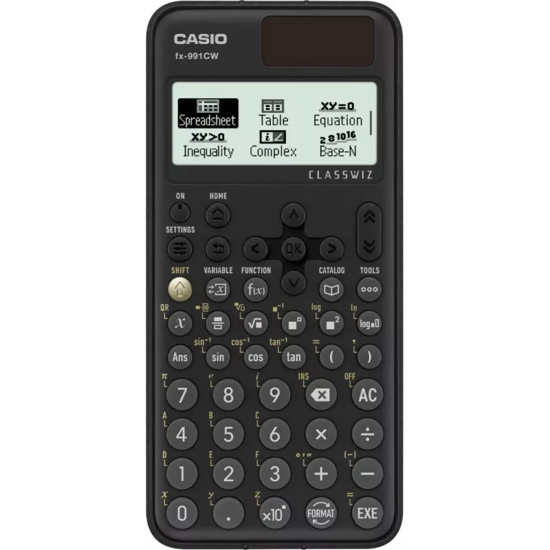 Calculadora científica Casio FX-991CW com Natural Textbook Display, mais de 540 funções, solar e pilha, preta