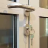 Conjunto de maçanetas PSG Milano em aço inoxidável com espelho oval para fechadura, escovado acetinado, reversível para portas interiores, 63.401