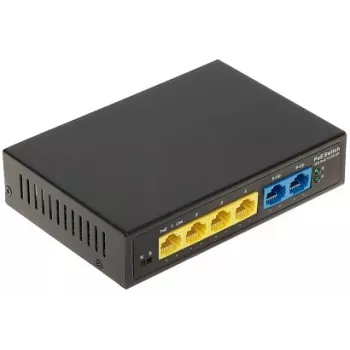 Switch PoE GTX-A1-06-42-V2, switch de rede Fast Ethernet não gerido PoE+ de 4 portas