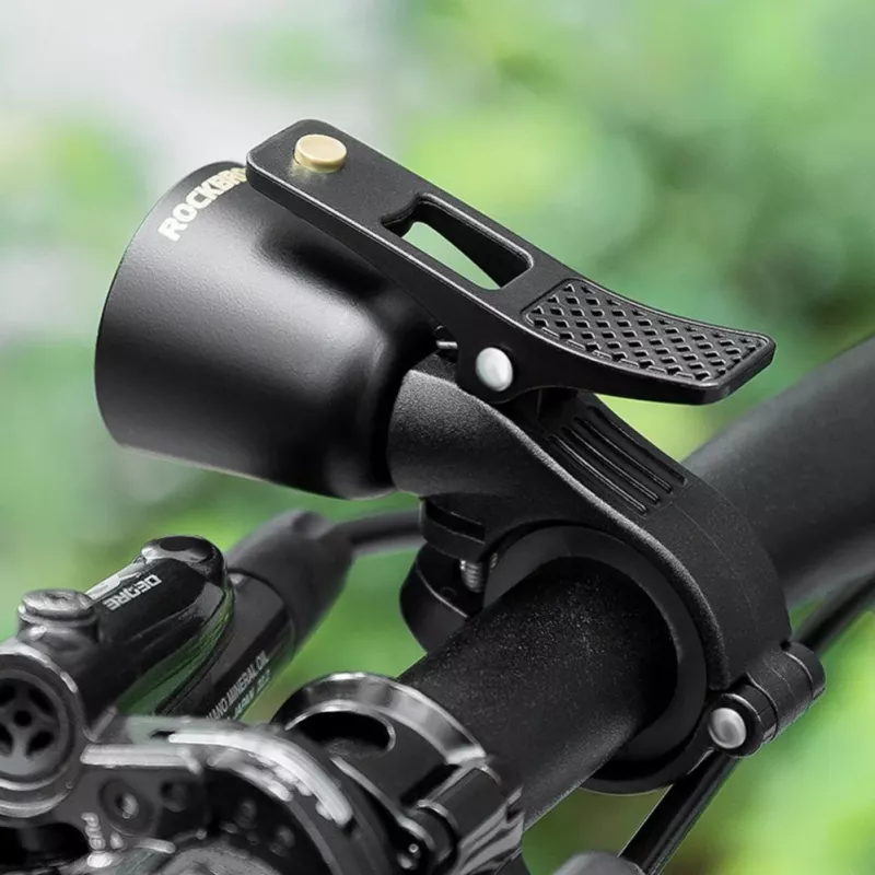 Campainha de bicicleta ROCKBROS 34210005001 Stealth de rotação - preta